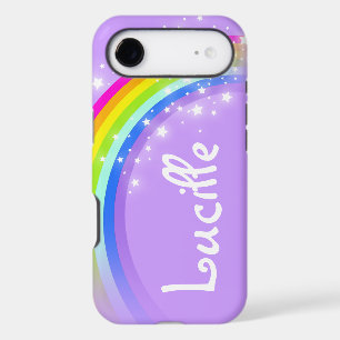 Your name rainbow violet sky iphone case