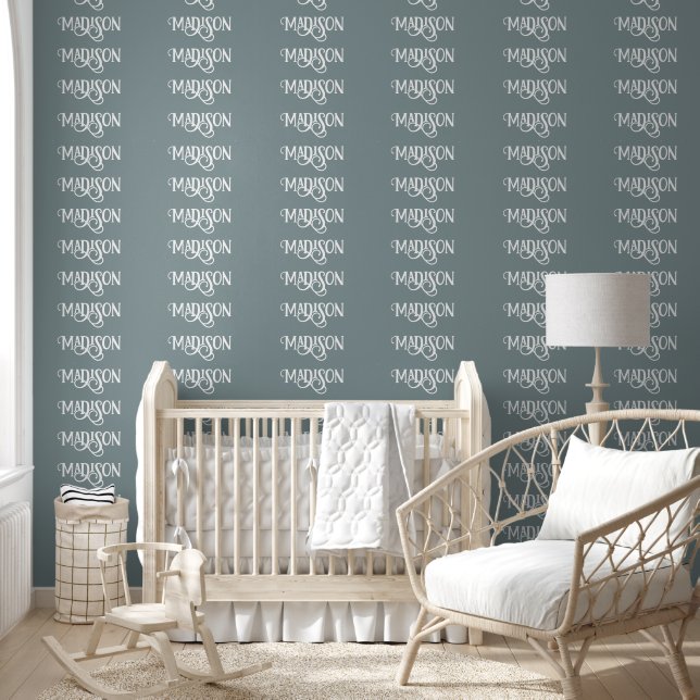 YOUR NAME Repeating Custom Colour Wallpaper (Kids)