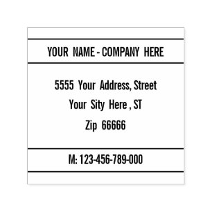 Your Name Return Address Phone Number Stamp