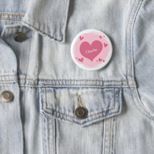 Your Name(s) in a Heart custom buttons