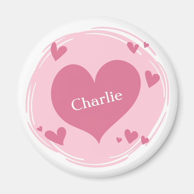 Your Name(s) in a Heart custom magnet (Front)