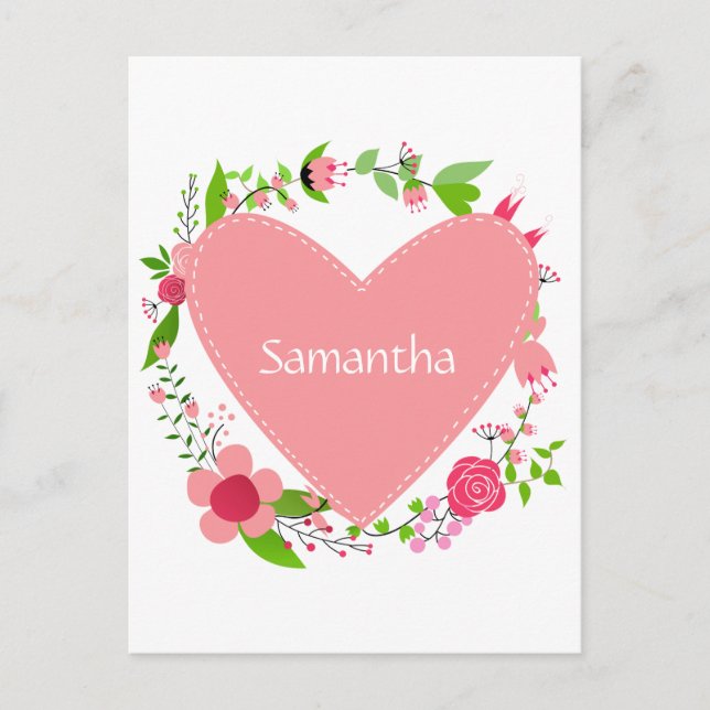 Your Name(s) in a Heart custom postcard (Front)