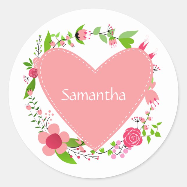 Your Name(s) in a Heart Frame stickers (Front)