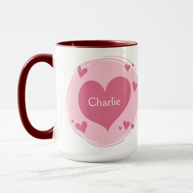 Your Name(s) in a Heart mug (Left)