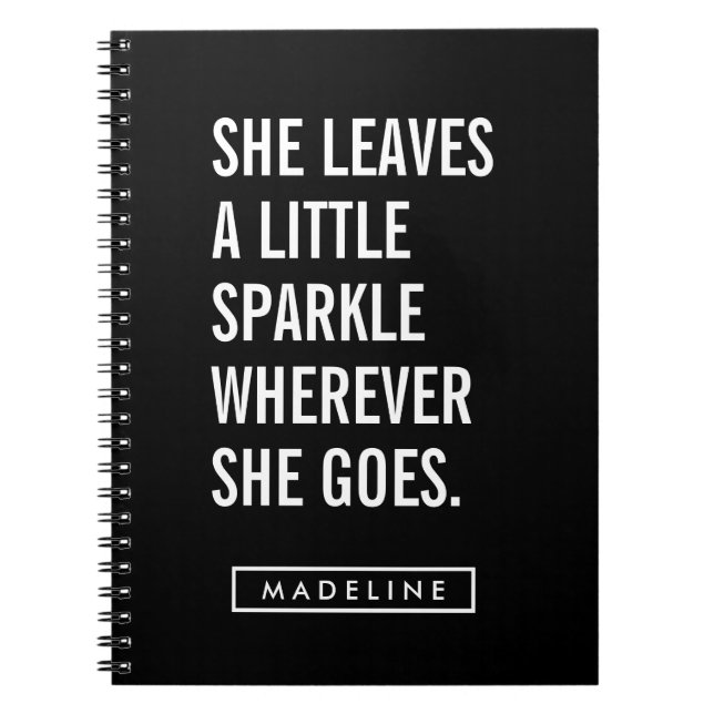 Your Name | She Leaves A Little Sparkle Notebook (Front)