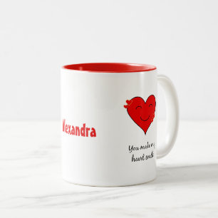 Your name smiling heart Two-Tone coffee mug