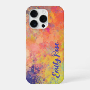 Your Name Spring Tulip Watercolor Abstract iPhone 16 Pro Case