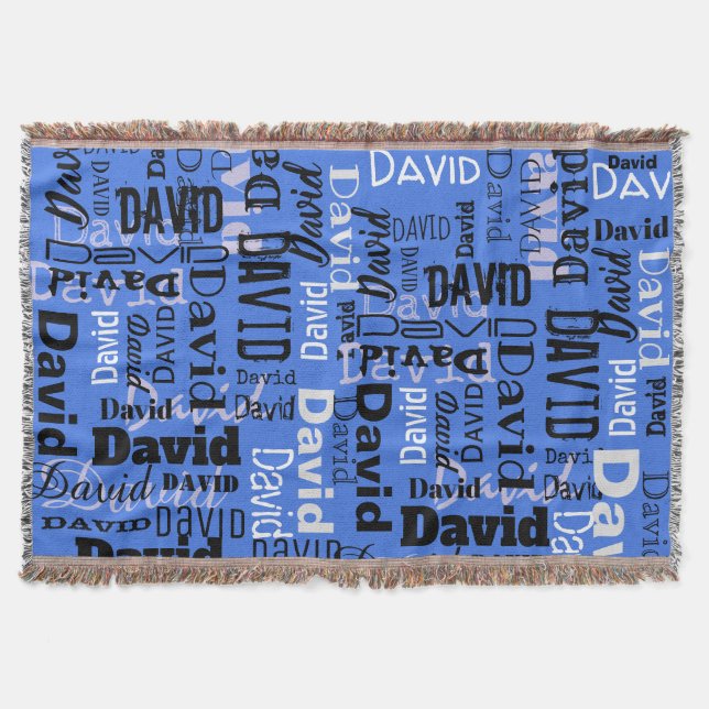 Your NAME Step and Repeat Throw Blanket (Front)