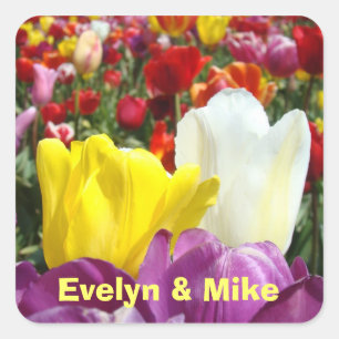 Your Name sticker Tulip Flowers His Her name