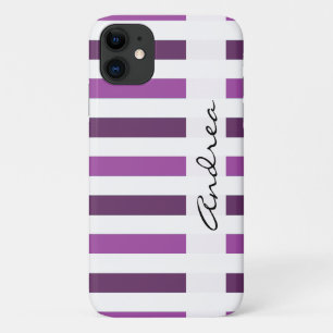 Your Name - Stripes, Parallel Lines - Purple Case-Mate iPhone Case