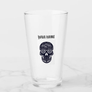 YOUR NAME SUGAR SKULL PINT GLASS