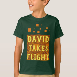 Your Name Takes Flight Orange Yellow Brown Fun T-Shirt