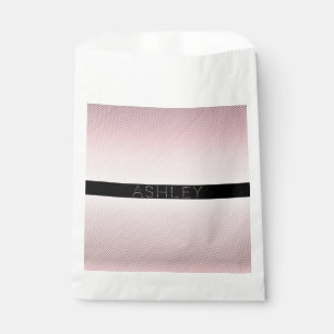 Your Name Thin Rose Ombre & White Stripes Favour Bags