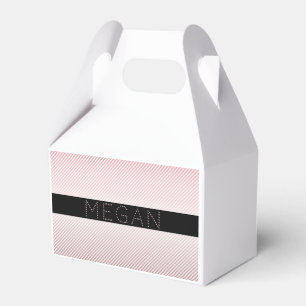 Your Name Thin Rose Ombre & White Stripes Favour Box