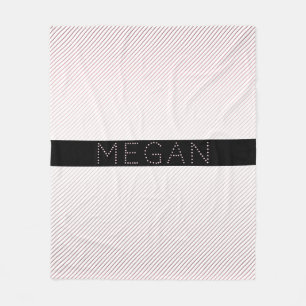 Your Name   Thin White & Sublte Rose Ombre Stripes Fleece Blanket