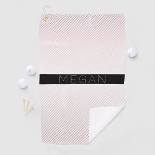 Your Name Thin White & Sublte Rose Ombre Stripes Golf Towel