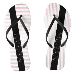 Your Name   Thin White & Sublte Rose Ombre Stripes Jandals