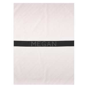 Your Name   Thin White & Sublte Rose Ombre Stripes Tablecloth