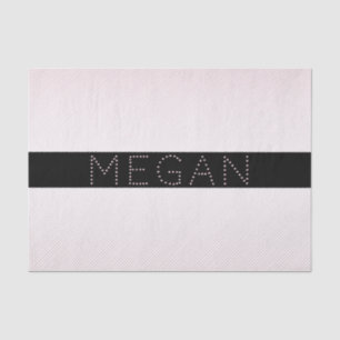 Your Name Thin White & Sublte Rose Ombre Stripes Tissue Paper