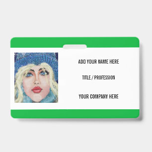 Your Name Title Company Photo / Logo - Add Colours ID Badge