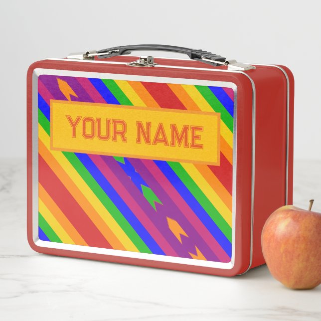 Your Name Vintage Inspired Graphic Art Metal Lunch Box (In Situ)