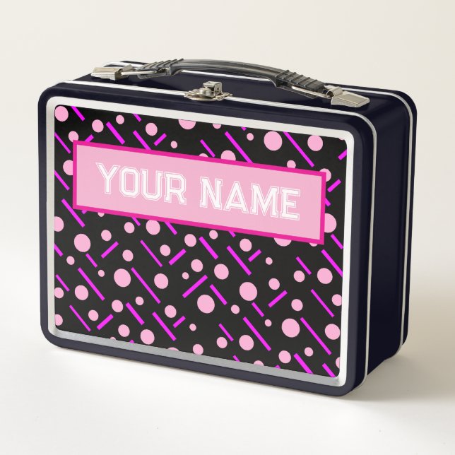 Your Name Vintage Inspired Graphic Art Metal Lunch Box (Front)