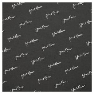 Your Name White Typography Fabric