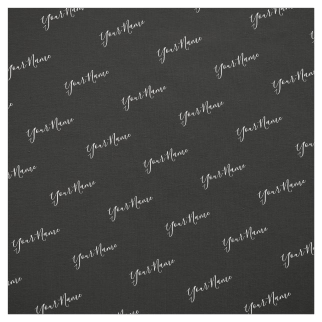 Your Name White Typography Fabric (Swatch)