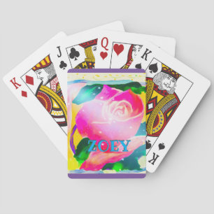 Your name with drop shadow, Star Beams Rose, Playing Cards