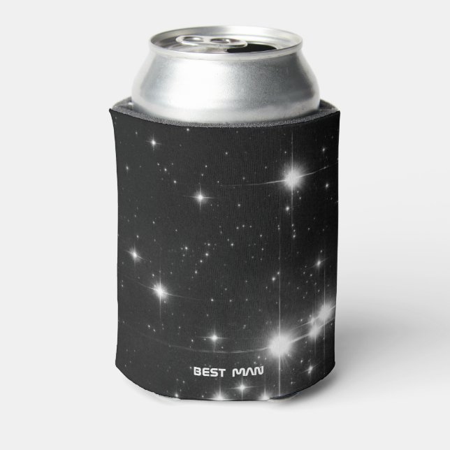 Your Name with Stars in Deep Space Best Man  Can Cooler (Can Back)