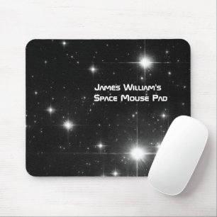 Your Name with Stars in Deep Space Mouse Pad