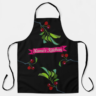 Your Name's Kitchen Three Cherries Tree Limbs Apron
