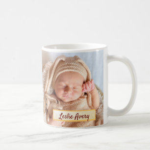 Your New Baby Boy Photos Personalised Custom Text Coffee Mug