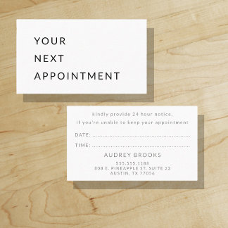 Your Next Appointment | Black & Grey | Minimal Card