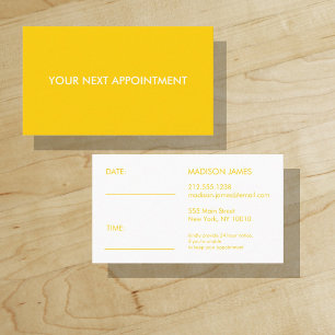 Your Next Appointment Bright Yellow Golden Business Card