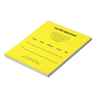 Your Next Appointment Doctors Office Reminder Yel. Notepad