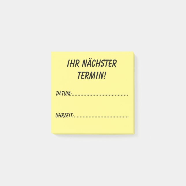Your next appointment! post-it notes (Front)