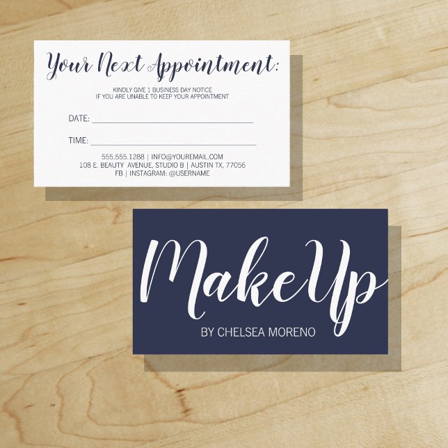 Your next appointment - Reminder - Midnight Blue Card ("Everyday is abundantly beautiful." 
Sincerely Best Wishes from Lucky Design World)