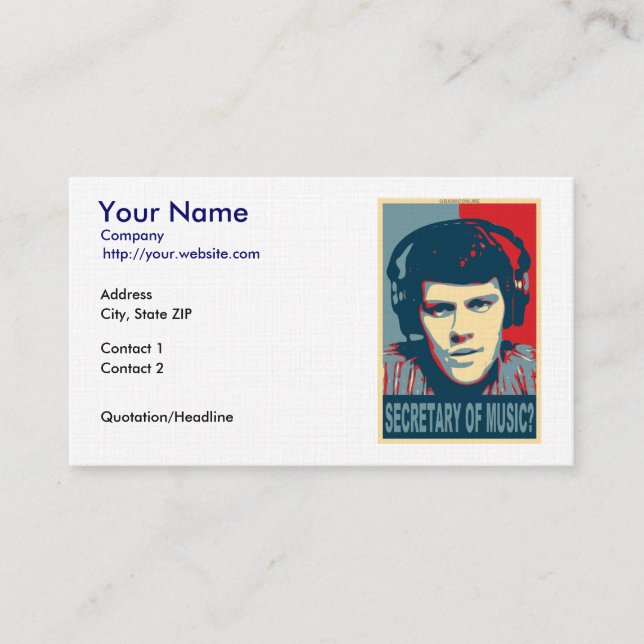 Your Obamicon.Me Business Card (Front)