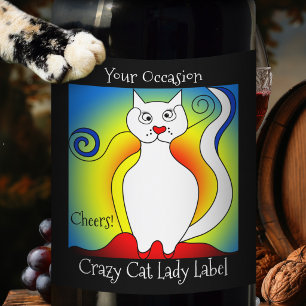 Your Occasion Crazy Cat Lady Wine Label