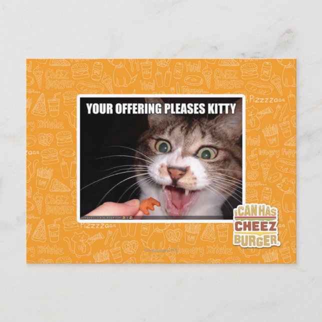 Your Offering Pleases Kitty Postcard (Front)