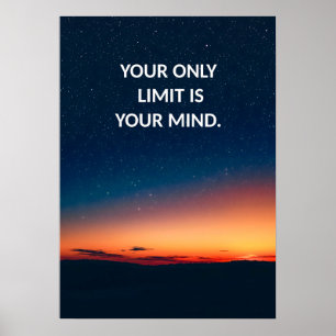 Your only limit is your mind Quote Motivation Poster