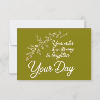 Your Order is On Its Way Flat Thank You Card