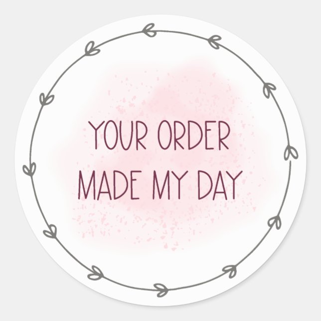 Your Order Made My Day Sticker (Front)
