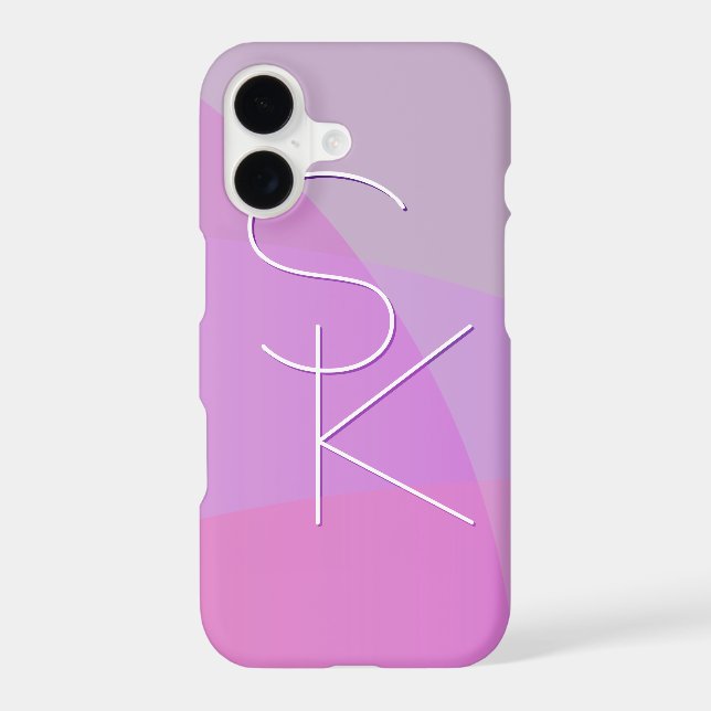 Your Overlapping Initials | Modern Pink Geometric (Back)