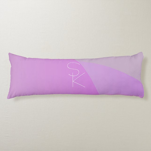 Your Overlapping Initials | Modern Pink Geometric Body Cushion (Front)