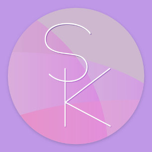 Your Overlapping Initials   Modern Pink Geometric Classic Round Sticker