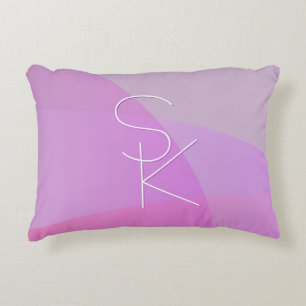 Your Overlapping Initials Modern Pink Geometric Decorative Cushion