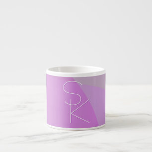 Your Overlapping Initials   Modern Pink Geometric Espresso Cup