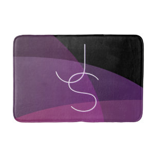 Your Overlapping Initials Modern Purple & Pink Bath Mat